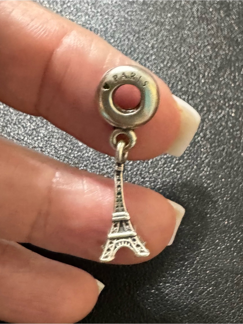 Silver Eiffel Tower Charm Dangle for Bracelet - Paris Accent